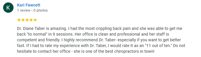 Chiropractic Bowie MD Testimonial Kari